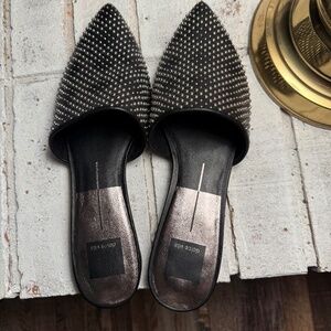 Dolce Vita NWT Black Leather / Silver Studded Flats